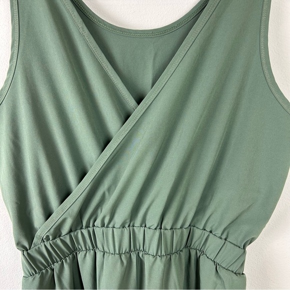 Calia by Carrie Underwood Wide Leg Overlap Olive Jumpsuit size: S - Picture 12 of 12